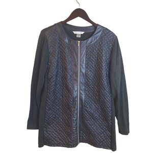 PETER NYGARD Textured Faux Leather Mixed Media Jacket